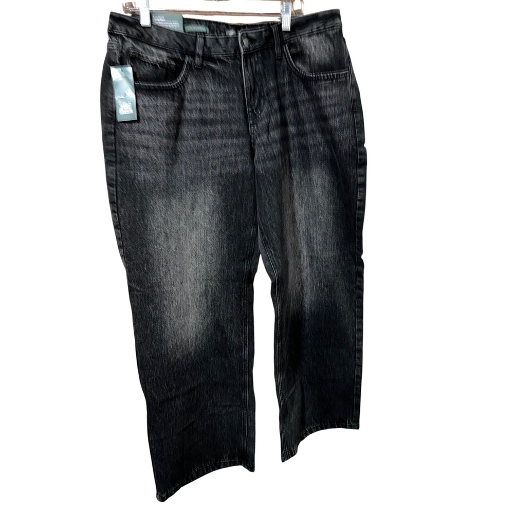 Wild Fable Mens Washed Black Low Rise Curvy Straight Leg Jeans Size 16